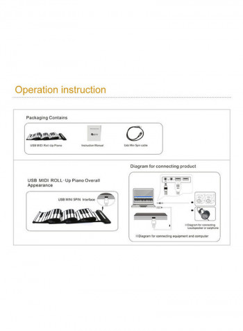 Portable 61 Keys USB Hand Roll Piano