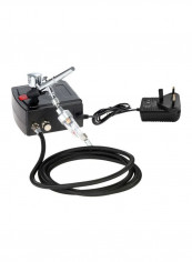 11-Piece Airbrush Air Compressor Tool Set Black 20x12x13centimeter