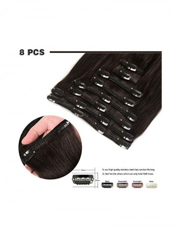 8-Piece Hair Extension Set Black 20inch