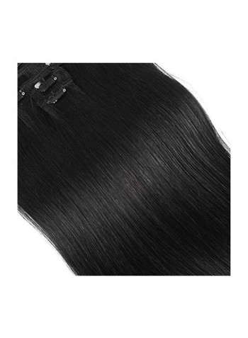 8-Piece Hair Extension Set Black 20inch