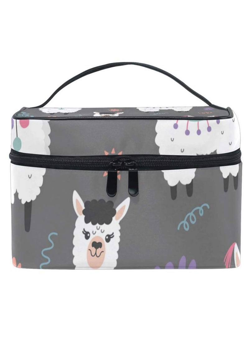 Cartoon Llama Alpaca Travel Cosmetic Storage Bag Multicolour