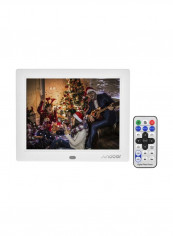 Compact Digital LED Photo Frame With Remote White