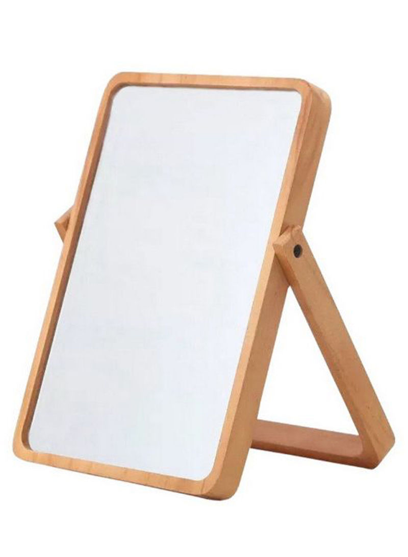 Table Stand Mirror With Frame Brown
