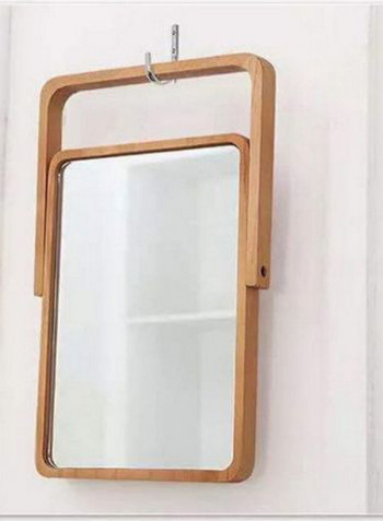 Table Stand Mirror With Frame Brown