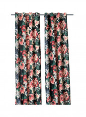 2-Piece Window Curtain Set Black 145x300centimeter
