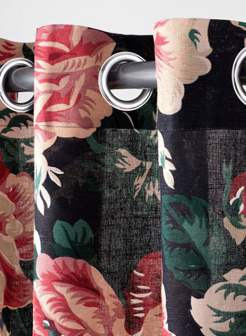2-Piece Window Curtain Set Black 145x300centimeter