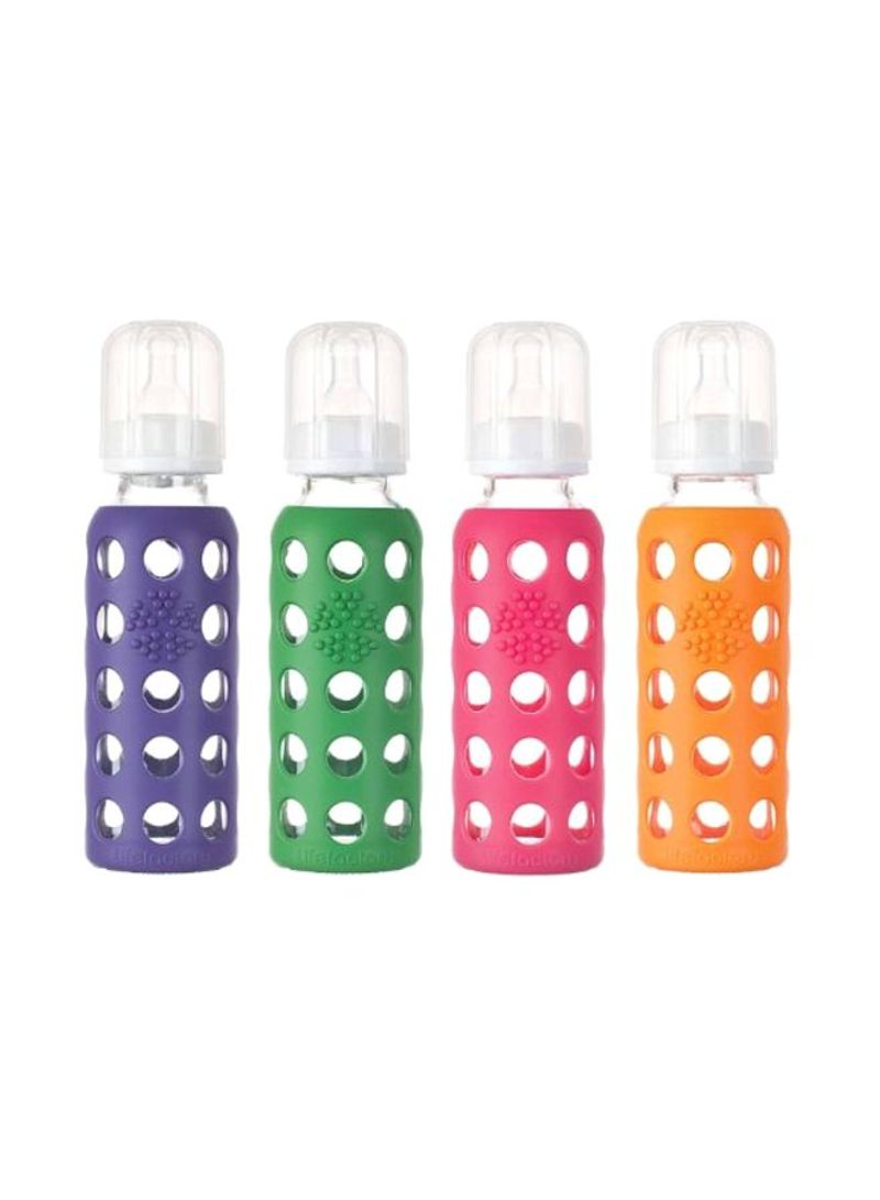 4-Piece Glass Bottle With Silicone Cover