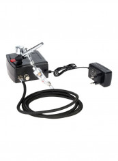 Dual Action Airbrush Kit Black/Silver 20x12x13centimeter