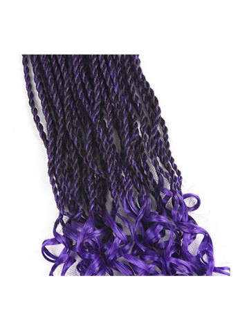 Pack Of 6 Twist Crochet Hair Extension Set T1B/Purple 18inch