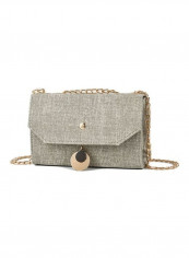 Women's Retro Personality Pendant Chain Small Square Bag Grey