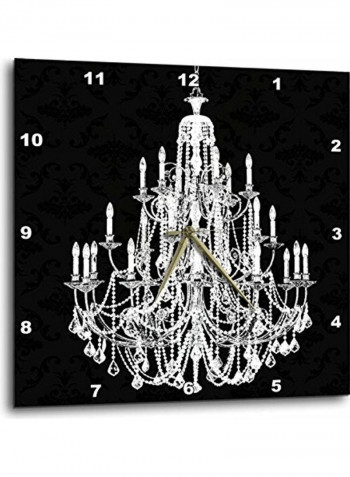 Chic Chandelier Wall Clock Black/White 15x15inch