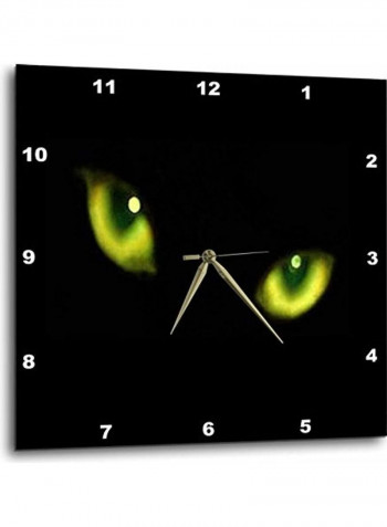 Decorative Printed Wall Clock Black/Green/Yellow 15x15inch