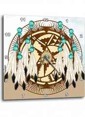 Designer One Of A Kind Native American Art Wall Clock Multicolour 15 X 15inch