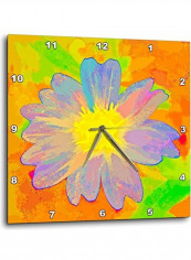 Flower Abstract Printed Wall Clock Multicolour 15x15x0.1inch