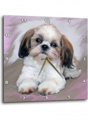 Puppy Picture Wall Clock Multicolour 15 x 15inch