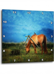 Young Stallion With Bird In Kauai Hawaii Wall Clock Multicolour 15x15inch