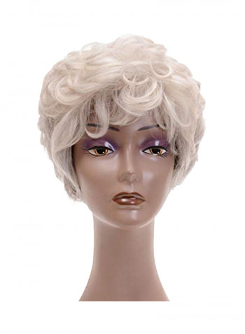 Bob Fluffy Hair Wig White 1.97x10.63x6.3inch