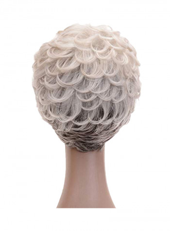 Bob Fluffy Hair Wig White 1.97x10.63x6.3inch