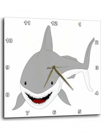 Cute Kids Shark Art Wall Clock Multicolour 13 X 13inch