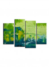 4-Piece Abstract Theme Canvas Painting With Frame Multicolour 120X85centimeter