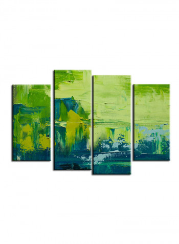 4-Piece Abstract Theme Canvas Painting With Frame Multicolour 120X85centimeter