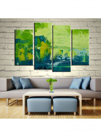 4-Piece Abstract Theme Canvas Painting With Frame Multicolour 120X85centimeter