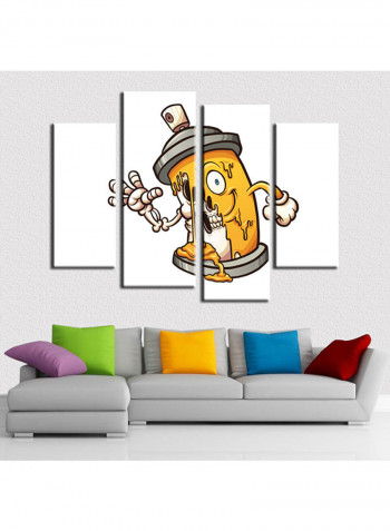 4-Piece Character Theme Canvas Painting With Frame Multicolour 120X85centimeter