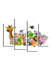 4-Piece Character Theme Canvas Painting With Frame Multicolour 120X85centimeter