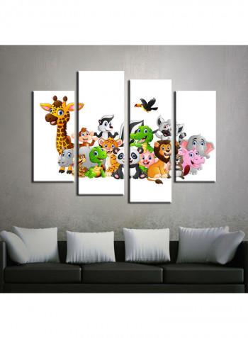 4-Piece Character Theme Canvas Painting With Frame Multicolour 120X85centimeter