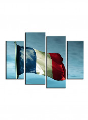4-Piece Flag Theme Canvas Painting With Frame Multicolour 120X85centimeter