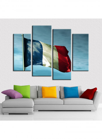 4-Piece Flag Theme Canvas Painting With Frame Multicolour 120X85centimeter