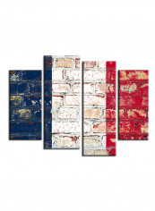 4-Piece Flag Theme Canvas Painting With Frame Multicolour 120X85centimeter