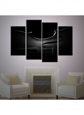 4-Piece Music Theme Canvas Painting With Frame Multicolour 120X85centimeter