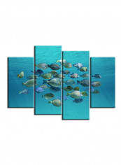 4-Piece Sea Theme Canvas Painting With Frame Multicolour 120X85centimeter