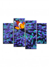 4-Piece Sea Theme Canvas Painting With Frame Multicolour 120X85centimeter