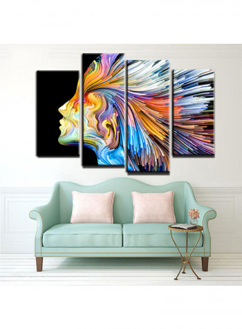 4-Piece Abstract Theme Canvas Painting With Frame Multicolour 120X85centimeter