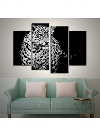4-Piece Animal Theme Canvas Painting With Frame Multicolour 120X85centimeter