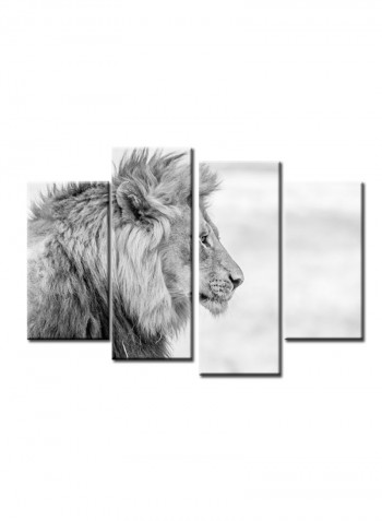 4-Piece Animal Theme Canvas Painting With Frame Multicolour 120X85centimeter