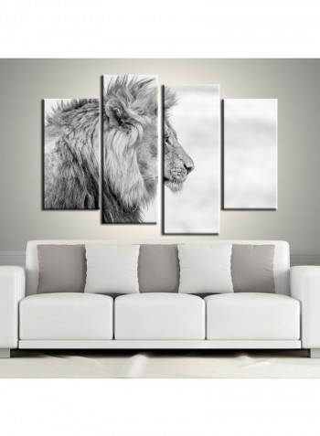 4-Piece Animal Theme Canvas Painting With Frame Multicolour 120X85centimeter