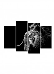 4-Piece Animal Theme Canvas Painting With Frame Multicolour 120X85centimeter