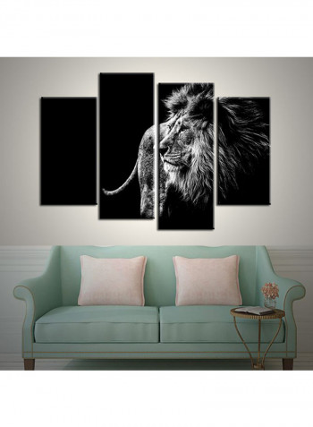 4-Piece Animal Theme Canvas Painting With Frame Multicolour 120X85centimeter