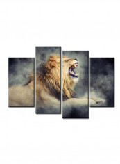4-Piece Animal Theme Canvas Painting With Frame Multicolour 120X85centimeter