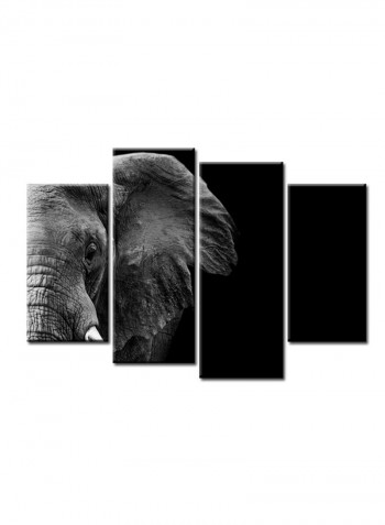 4-Piece Animal Theme Canvas Painting With Frame Multicolour 120X85centimeter
