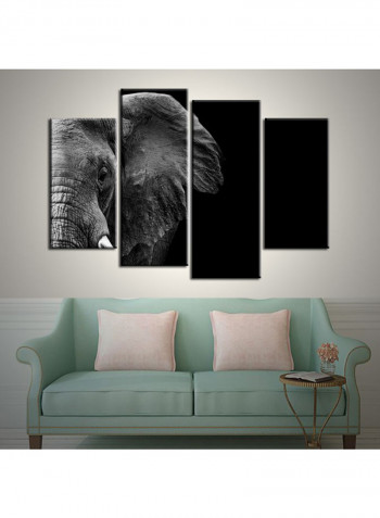 4-Piece Animal Theme Canvas Painting With Frame Multicolour 120X85centimeter