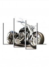4-Piece Automobile Theme Canvas Painting With Frame Multicolour 120X85centimeter