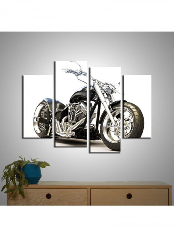 4-Piece Automobile Theme Canvas Painting With Frame Multicolour 120X85centimeter