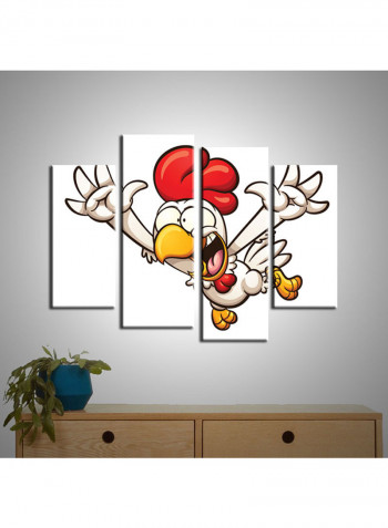 4-Piece Character Theme Canvas Painting With Frame Multicolour 120X85centimeter