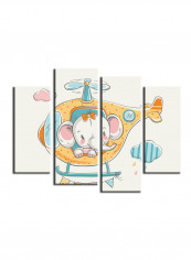 4-Piece Character Theme Canvas Painting With Frame Multicolour 120X85centimeter