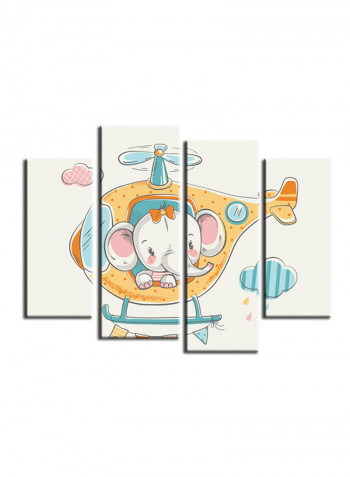 4-Piece Character Theme Canvas Painting With Frame Multicolour 120X85centimeter