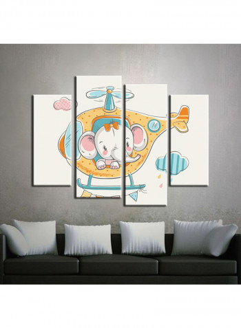 4-Piece Character Theme Canvas Painting With Frame Multicolour 120X85centimeter